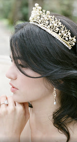 EDEN LUXE Bridal Earrings AURELIE Simulated Diamond and Pearl Drop Earrings