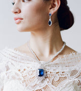 EDEN LUXE Bridal Earrings Blue The WILLOUGHBY Sapphire Drop Earrings