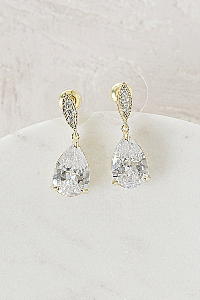 EDEN LUXE Bridal Earrings CAMILLE Simulated Diamond Drop Earrings and Necklace Set