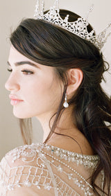 EDEN LUXE Bridal Earrings CHARMAINE Simulated Diamond Delicate Drop Earrings