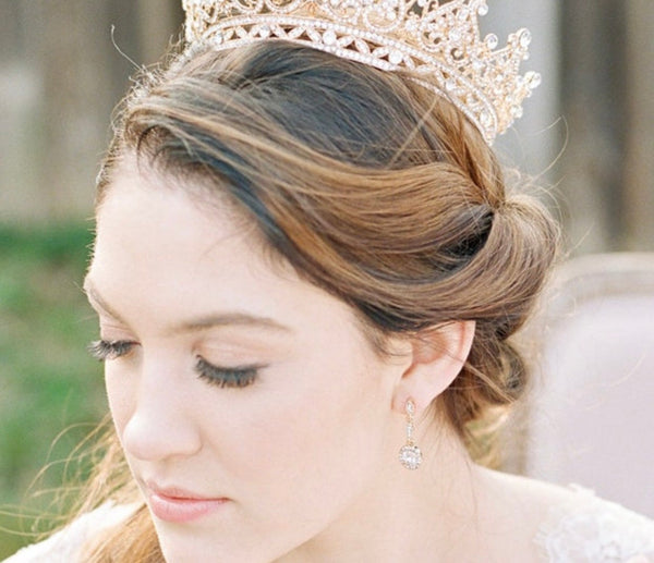 EDEN LUXE Bridal Earrings CHARMAINE Simulated Diamond Delicate Drop Earrings