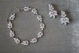 Silver Cluster Earrings and Bracelet | EDEN LUXE Bridal