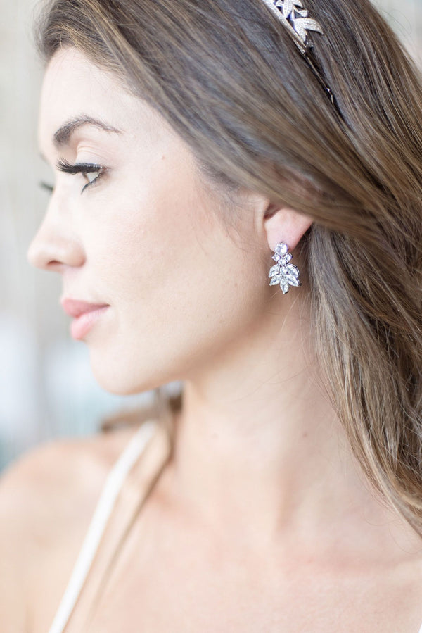 EDEN LUXE Bridal Earrings CRESSIDA Simulated Diamond Cluster Earrings