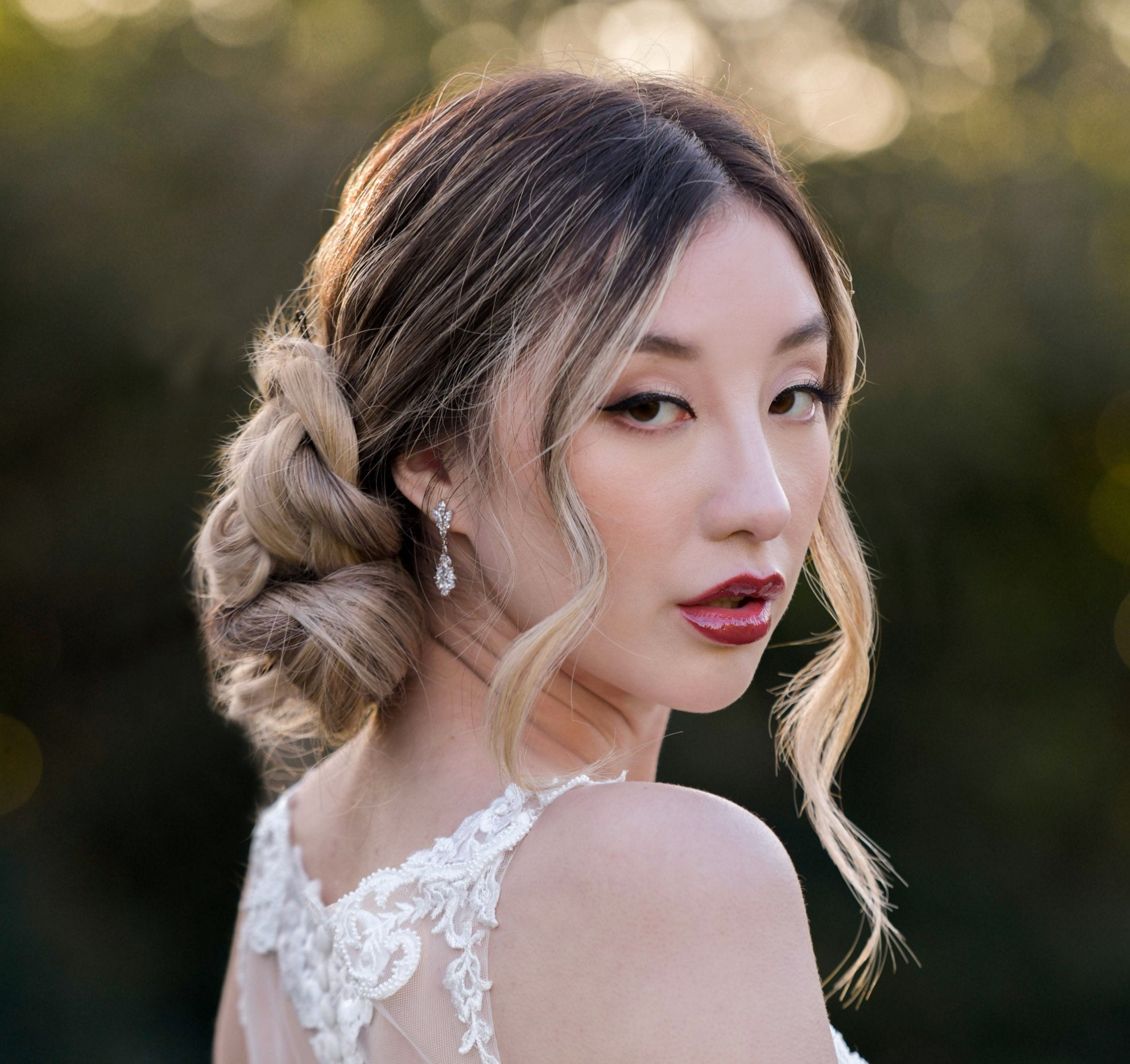 EDEN LUXE Bridal Earrings Gold JESSICA Rose Gold Bridal Drop Earrings