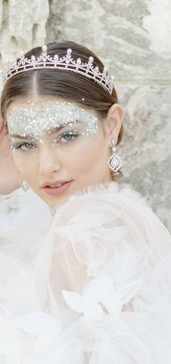 EDEN LUXE Bridal Earrings JORDAN Simulated Diamond Cluster Drop Earrings