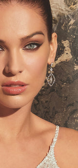 EDEN LUXE Bridal Earrings JORDAN Simulated Diamond Cluster Drop Earrings and Necklace Set