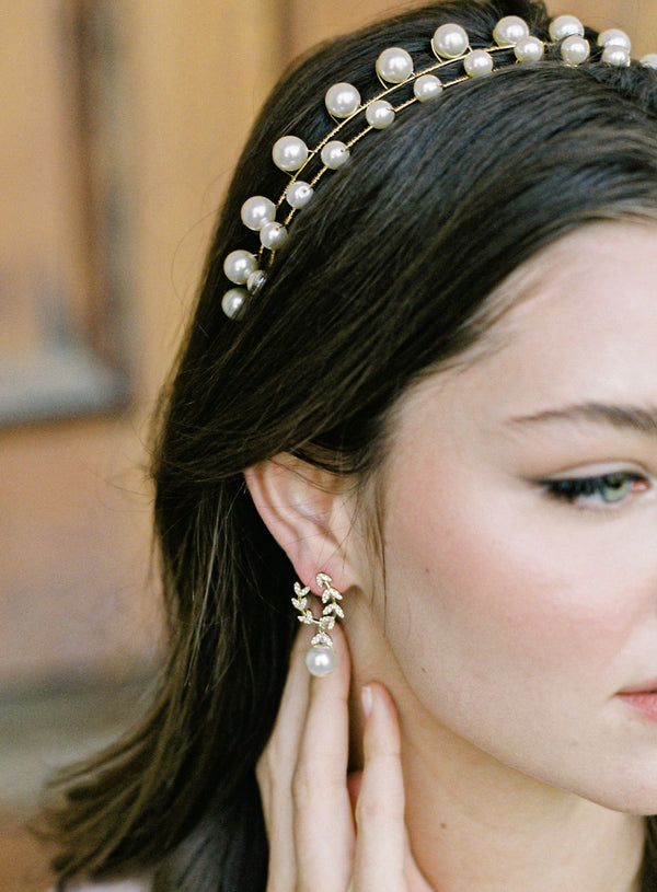 EDEN LUXE Bridal Earrings LAUREL of LOVE Freshwater Pearl Earrings