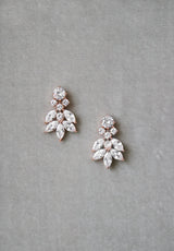 EDEN LUXE Bridal Earrings Rose Gold CRESSIDA Silver Simulated Diamond Cluster Earrings