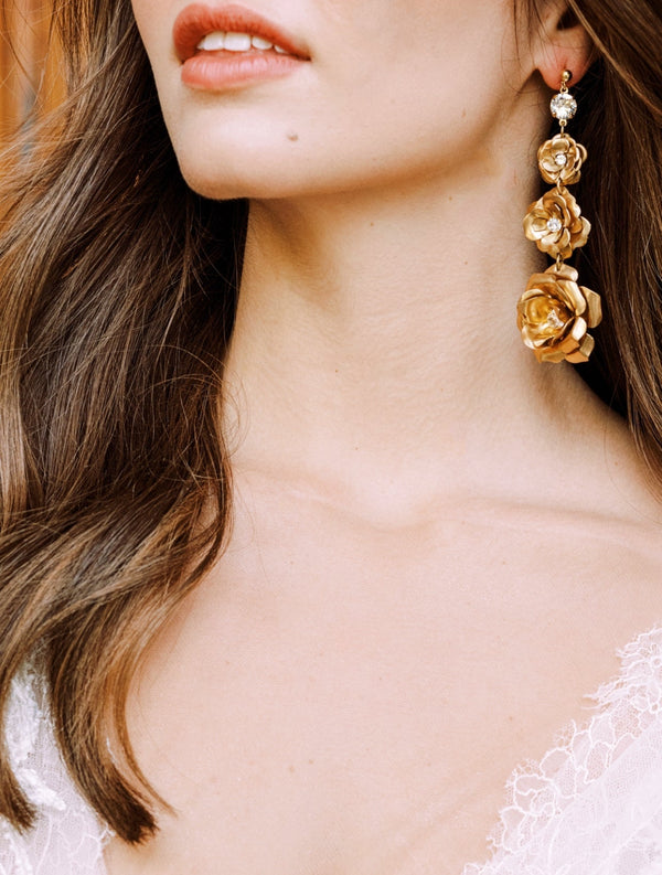 EDEN LUXE Bridal Earrings SAVANNAH Gilded Blossoms Earrings