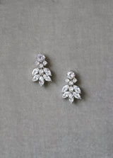 EDEN LUXE Bridal Earrings Silver CRESSIDA Gold Simulated Diamond Cluster Earrings
