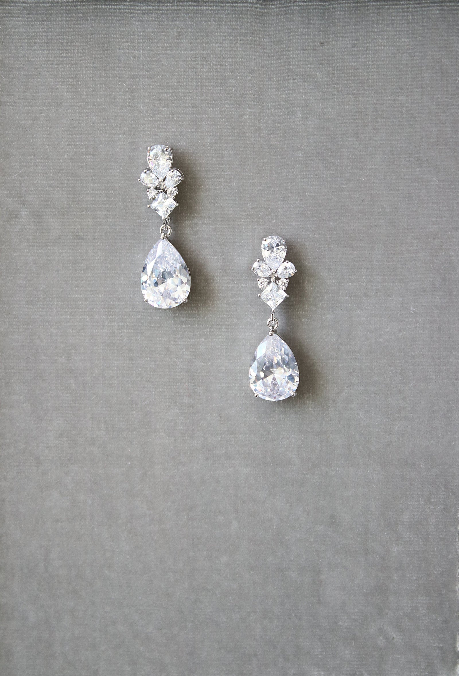 Silver Diamond Drop deals Earrings