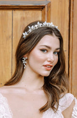 EDEN LUXE Bridal Earrings Silver VALERIA Simulated Diamond Statement Drop Earrings