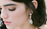 EDEN LUXE Bridal Earrings TANYA Rose Gold Simulated Diamond Dangle Earrings