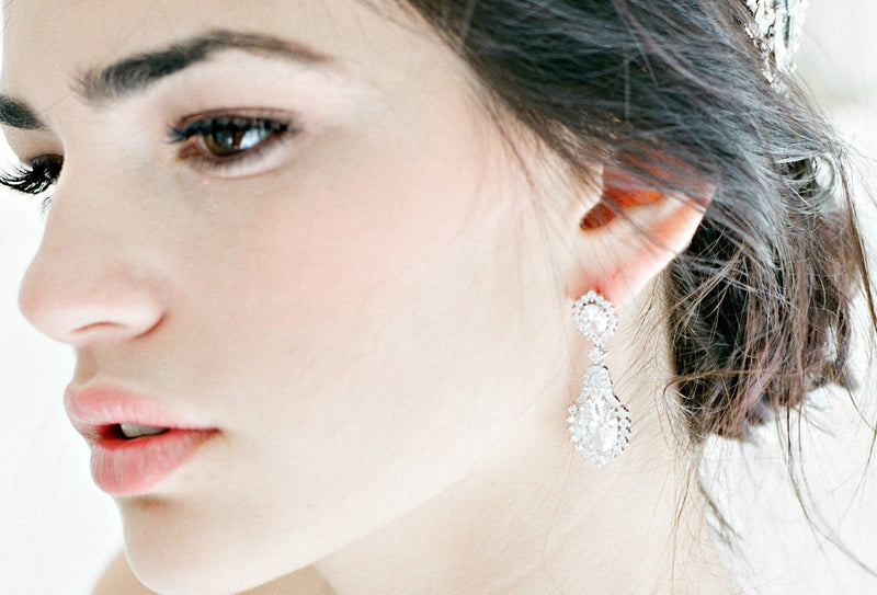 EDEN LUXE Bridal Earrings The WILLOUGHBY Sapphire Drop Earrings