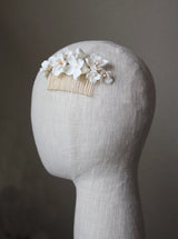 EDEN LUXE Bridal Hair Combs BIANCA White Porcelain Floral Hair Comb