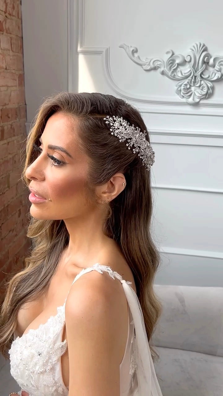 EDEN LUXE Bridal Hair Combs WHITNEY Austrian Crystal Bridal Headpiece Comb