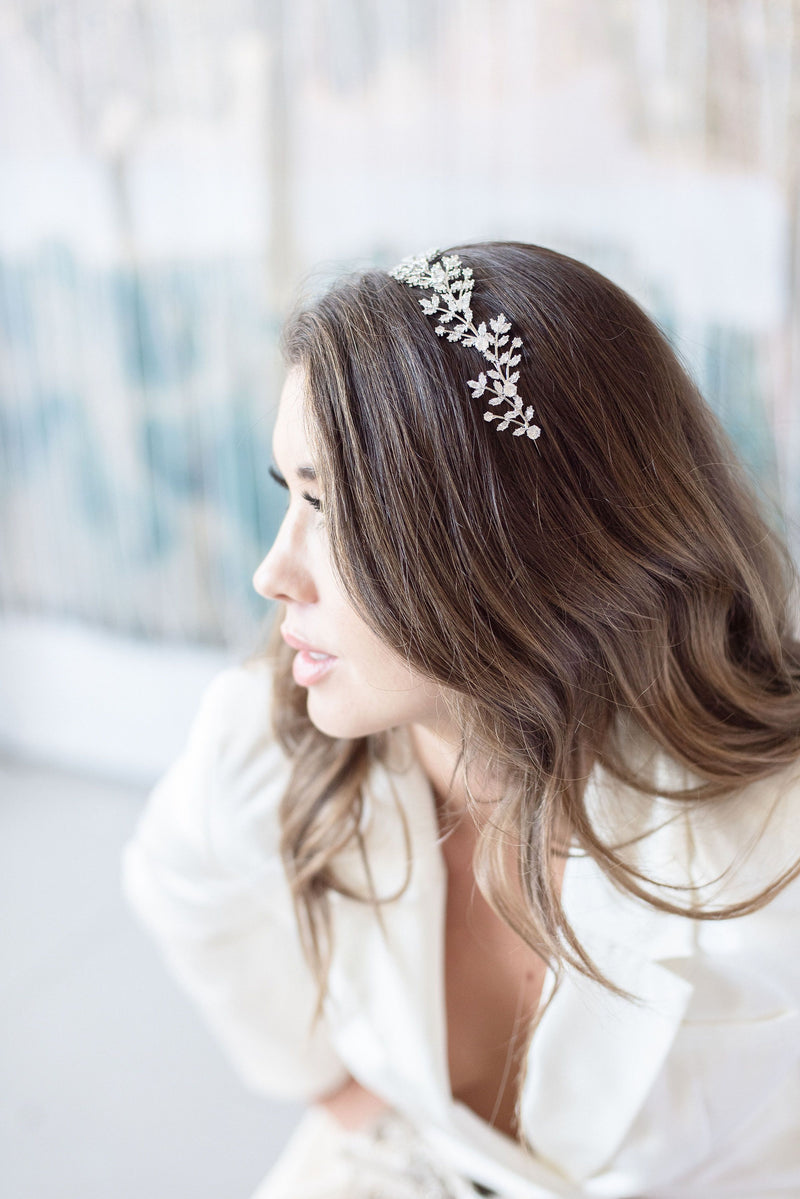 EDEN LUXE Bridal Headbands Gold FABRICE Simulated Diamond Bridal Headpiece