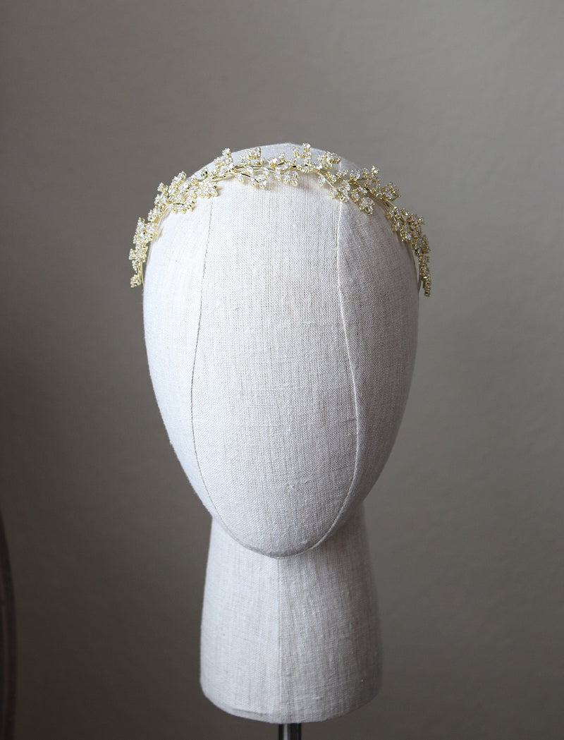 EDEN LUXE Bridal Headbands Rose Gold FABRICE Simulated Diamond Bridal Headpiece