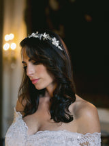 EDEN LUXE Bridal Headpiece ANNETTE Silver and Gold Floral Bridal Hair Vine Headpiece
