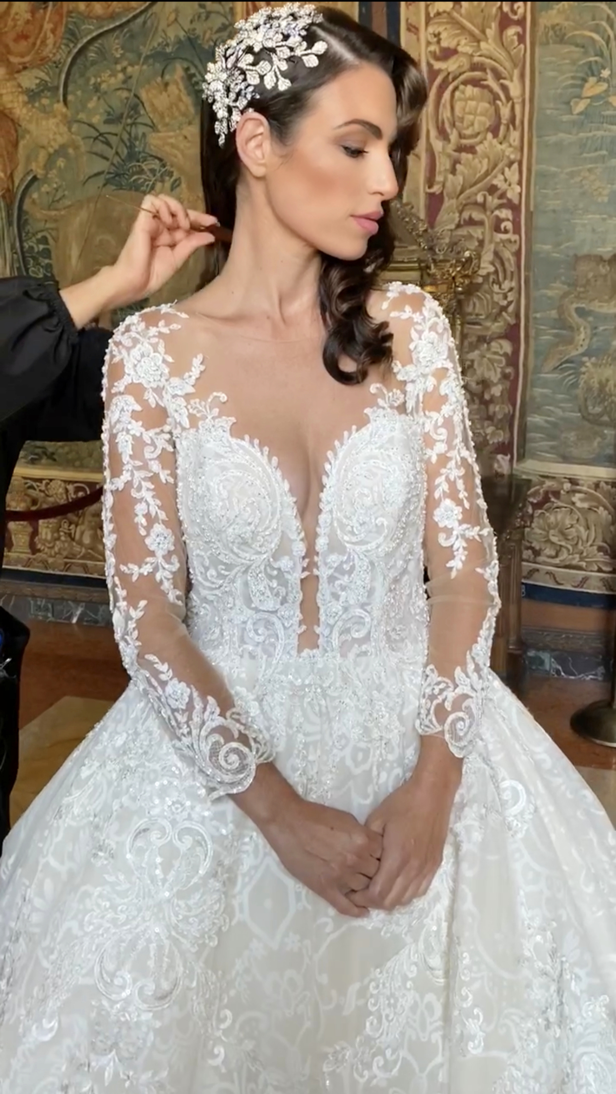 EDEN LUXE Bridal Headpiece ELODIE Simulated Diamond Bridal Headpiece