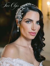 EDEN LUXE Bridal Headpiece MARGOT Silver Bridal Hair Clips