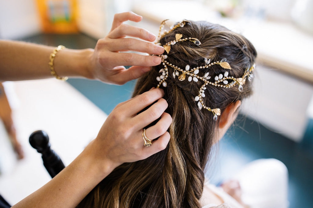 Natural Pearl Hair Accessories, Bridal Hair Pearl Clip