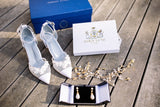 Sarah Flint Wedding Shoes and Headpiece | EDEN LUXE Bridal