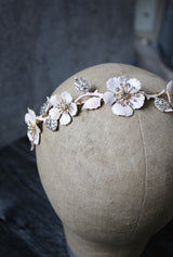 EDEN LUXE Bridal Headpiece SERAPHINA Blush Floral Bridal Headband Headpiece