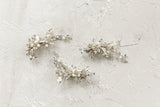 EDEN LUXE Bridal Headpiece Silver / 1 Clip APRIL Gilded Leaves Hair Clip Set