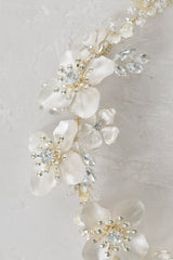 EDEN LUXE Bridal Headpiece Silver ANNA Silver Gilded Blossoms Headpiece