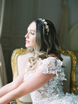 EDEN LUXE Bridal Headpiece TAVIA Gilded Floral Headband Tiara