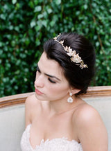 EDEN LUXE Bridal Headpieces EMMA ANNE Gilded Leaves Bridal Headband