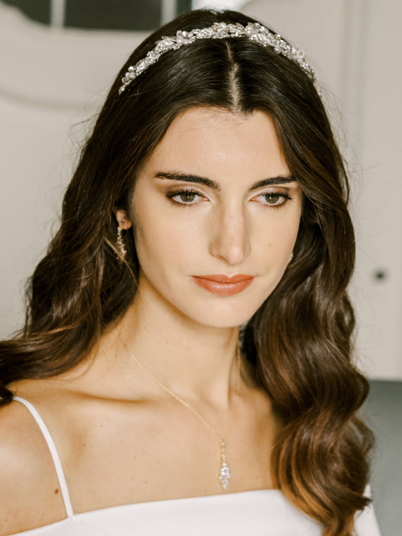 EDEN LUXE Bridal Headpieces MAEVE Freshwater Pearl Bridal Crystal Headband