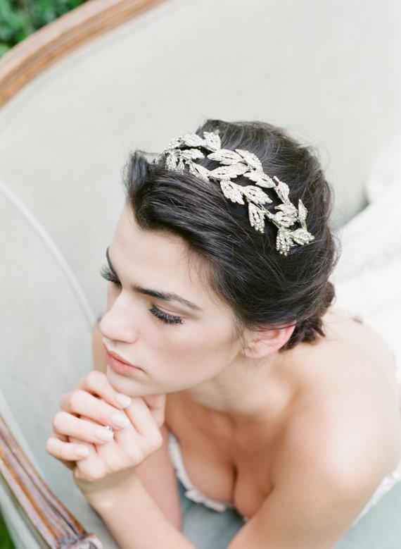 EDEN LUXE Bridal Headpieces Silver ALESIA Leaves of the Manor Headpiece