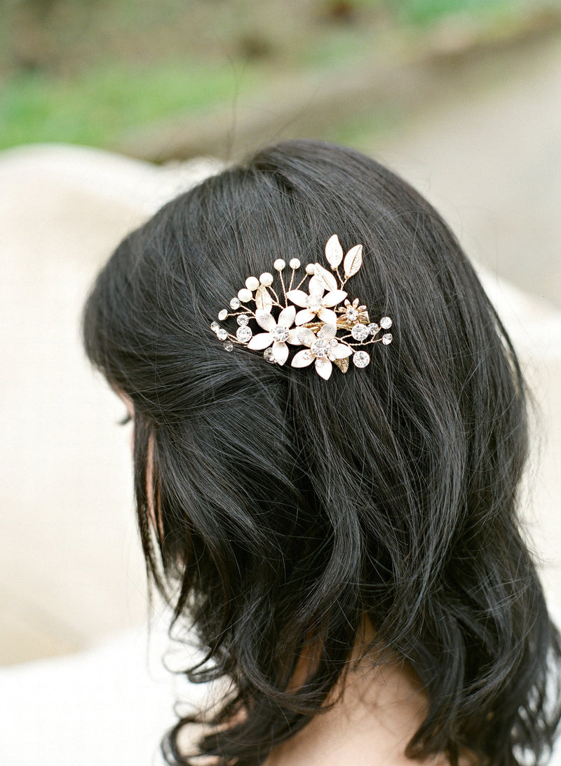 EDEN LUXE Bridal Headpieces Small Headpiece (1 Small Clip- As Shown) DYLAN Floral Wedding Headpiece