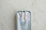 EDEN LUXE Bridal Jewelry Earrings Only / Rose Gold ADELIE Simulated Diamond Necklace and Earrings Set