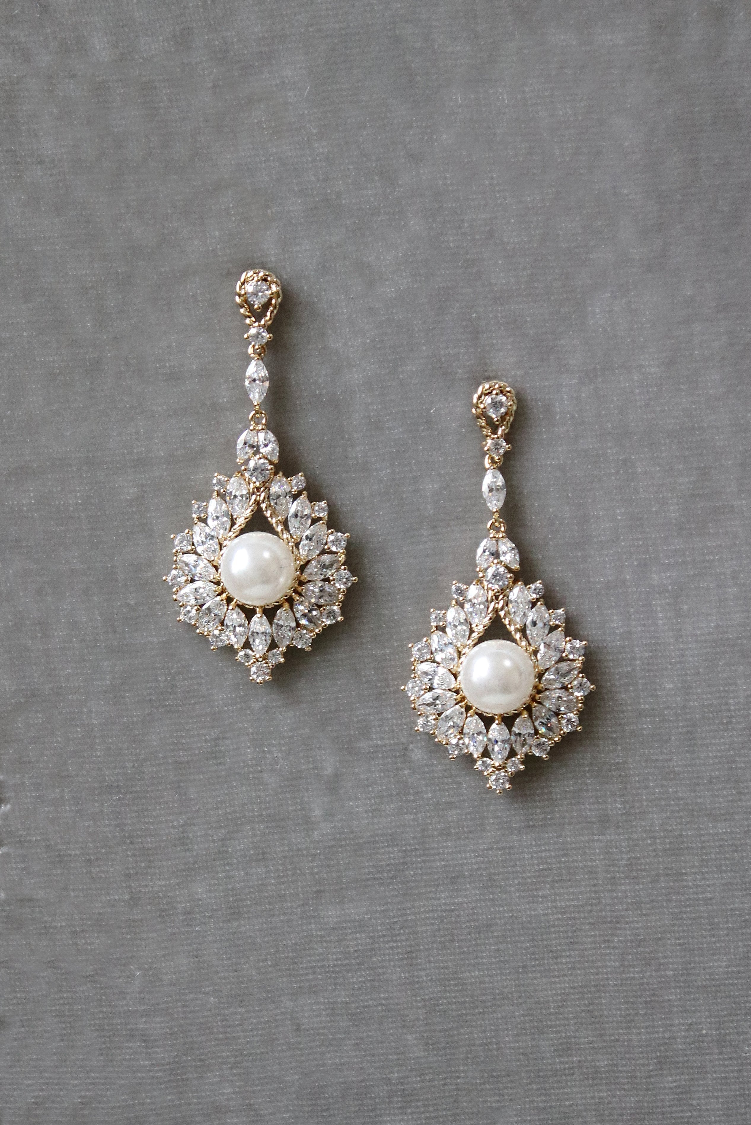 Pearl Drop Earrings Bridal Jewelry Wedding Earrings LAYLA | EDEN LUXE ...