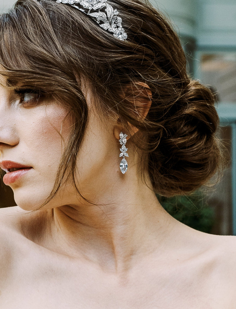 EDEN LUXE Bridal Jewelry LETIZIA Simulated Diamond Drop Earrings