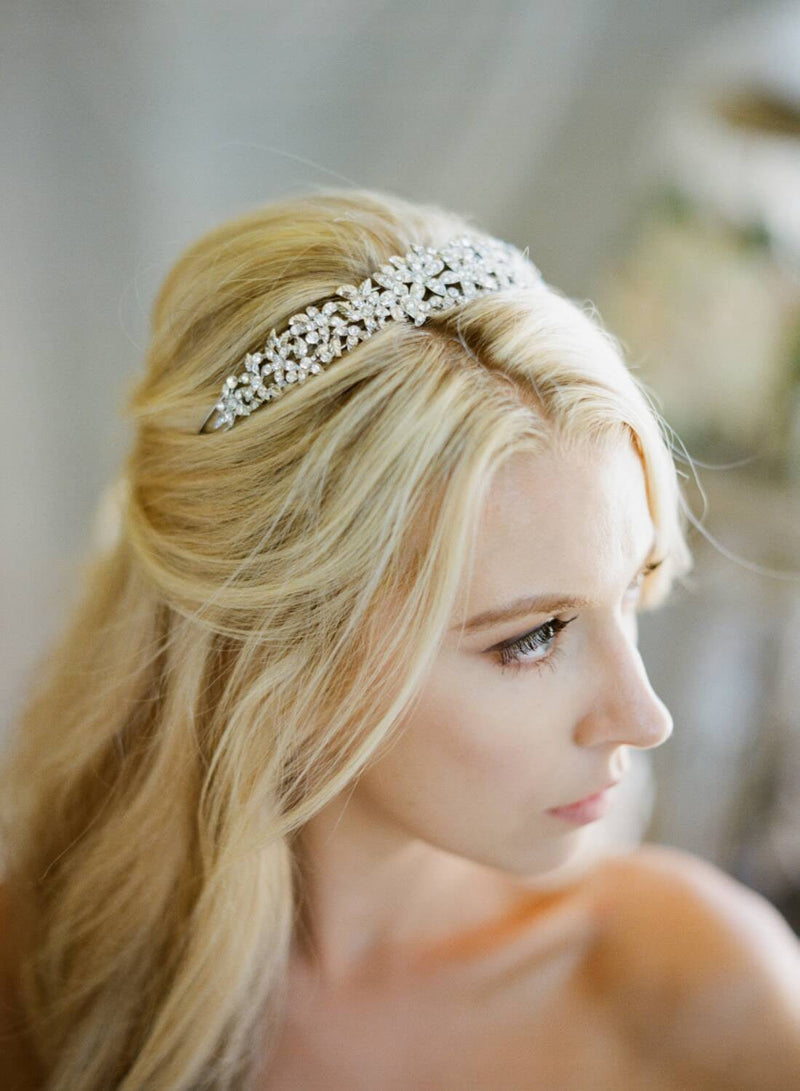 EDEN LUXE Bridal LINA Silver Crystal Headband