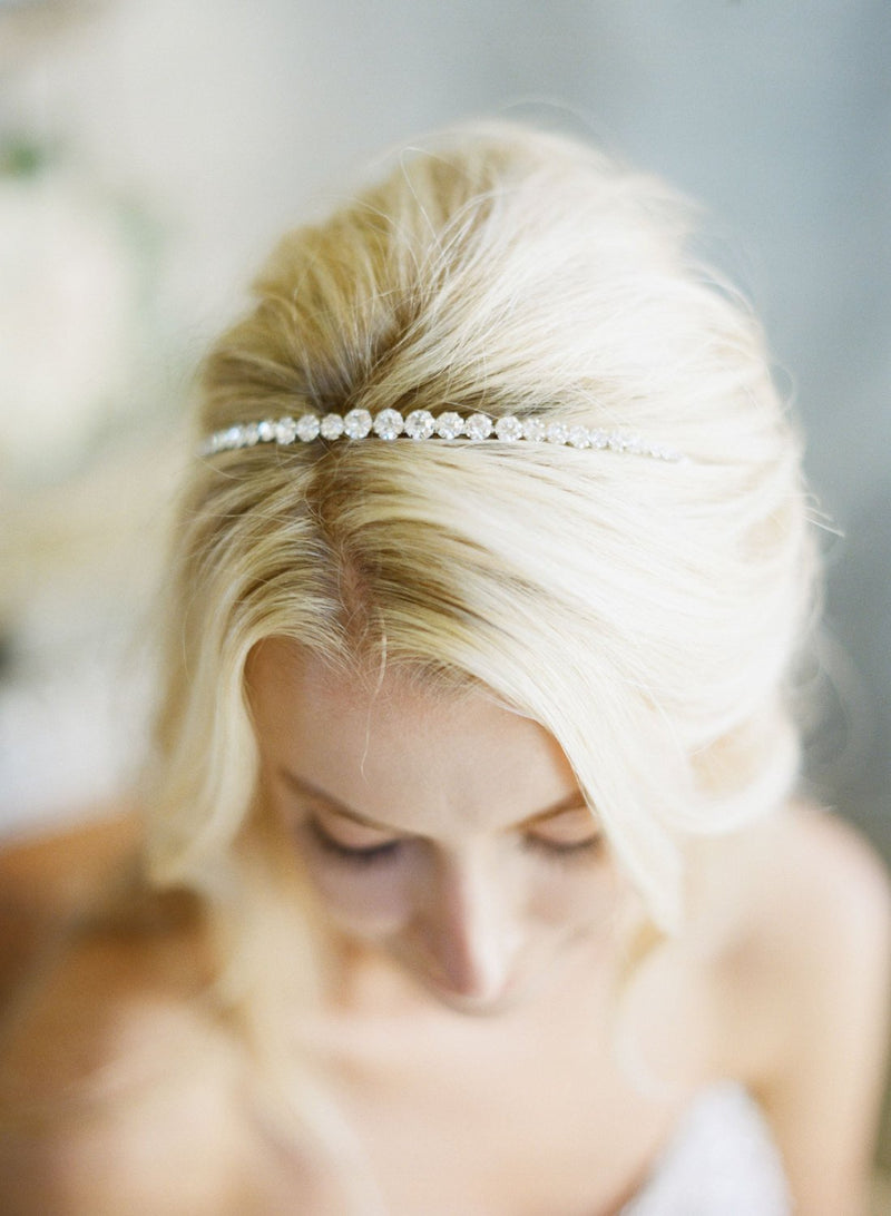 EDEN LUXE Bridal TARA Simple Crystal Bridal Headband Tiara