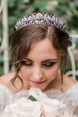 EDEN LUXE Bridal Tiara Bespoke Crystal Golden Shadow VICTORIA Swarovski Wedding Tiara