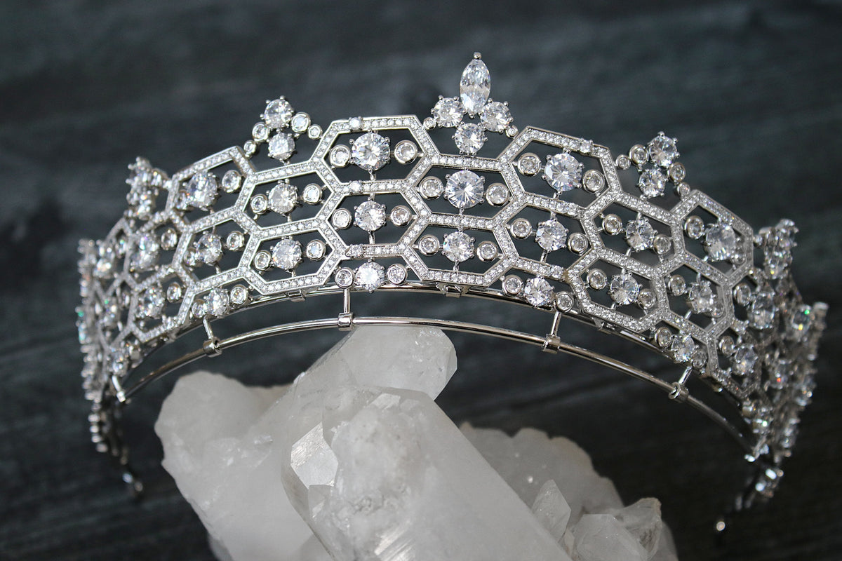CAMILLA Honeycomb Tiara Royal Bridal Crown Wedding Tiara | EDEN LUXE Bridal