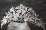 EDEN LUXE Bridal Tiara CHLOE Simulated Diamond Floral Bridal Tiara