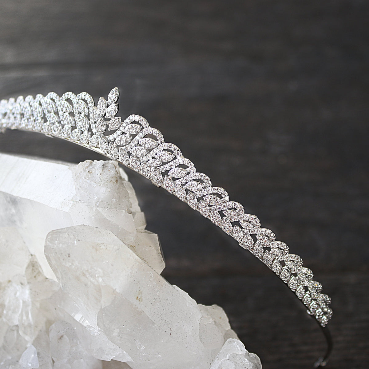 Bridal tiara Nicolette Style #3008 Highgrove Cubic Zirconia Crystal Bridal Tiara main image 2
