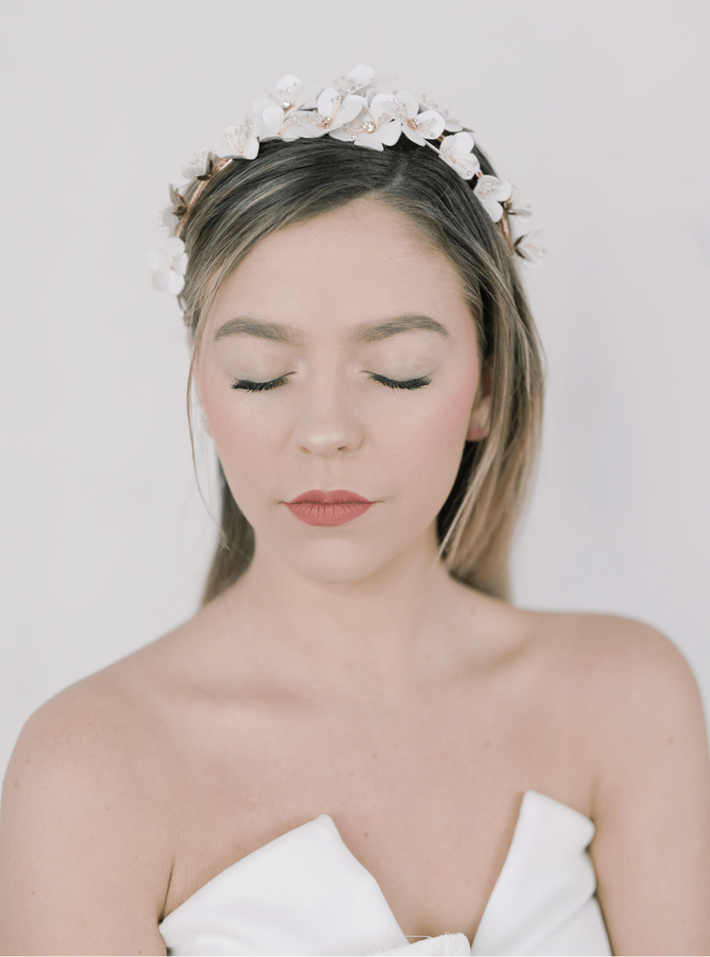 Floral Bridal Crown Crystal EMILIA| EDEN LUXE