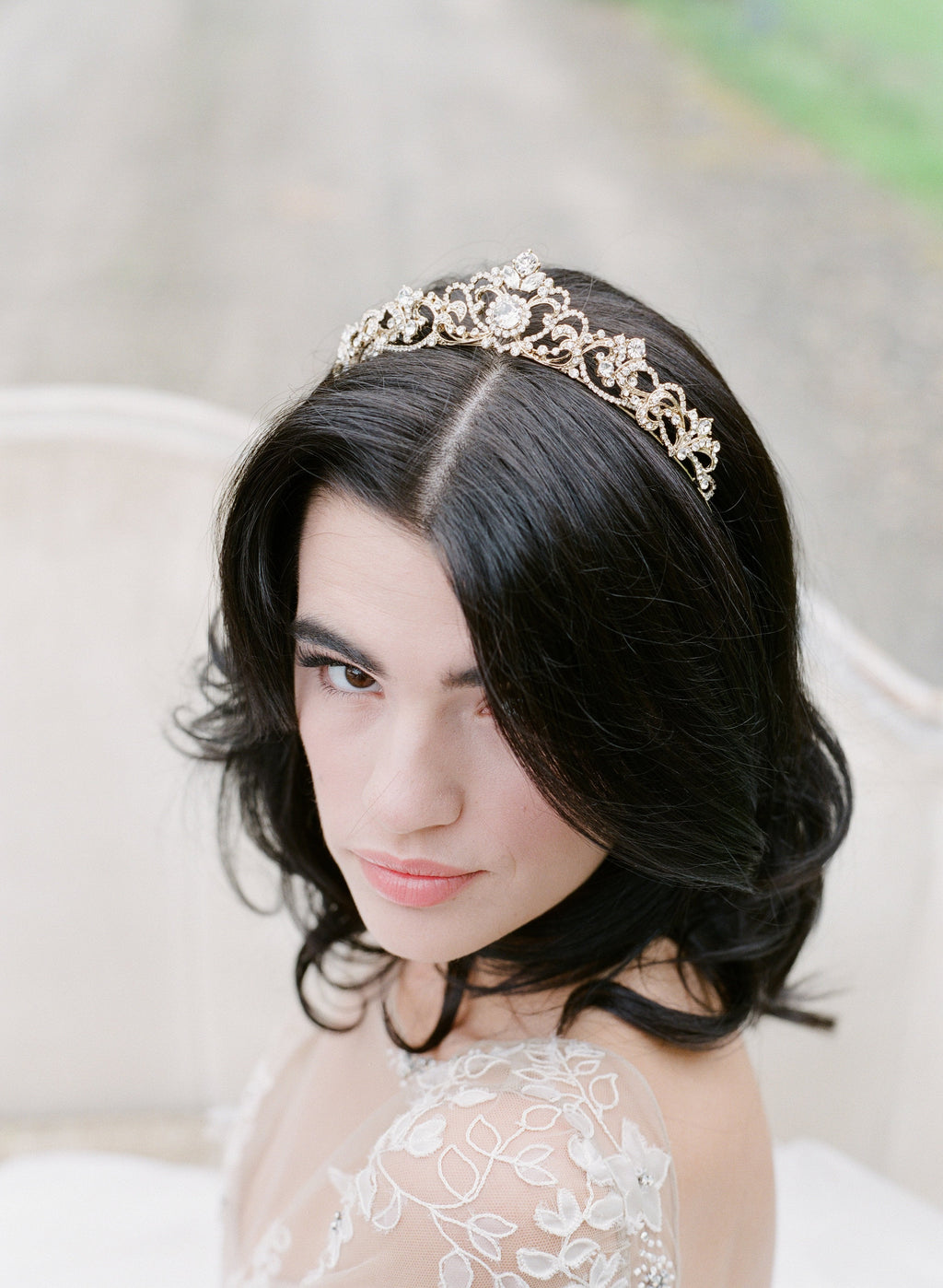 Gold Bridal Crown SELINA Tiara | EDEN LUXE Bridal