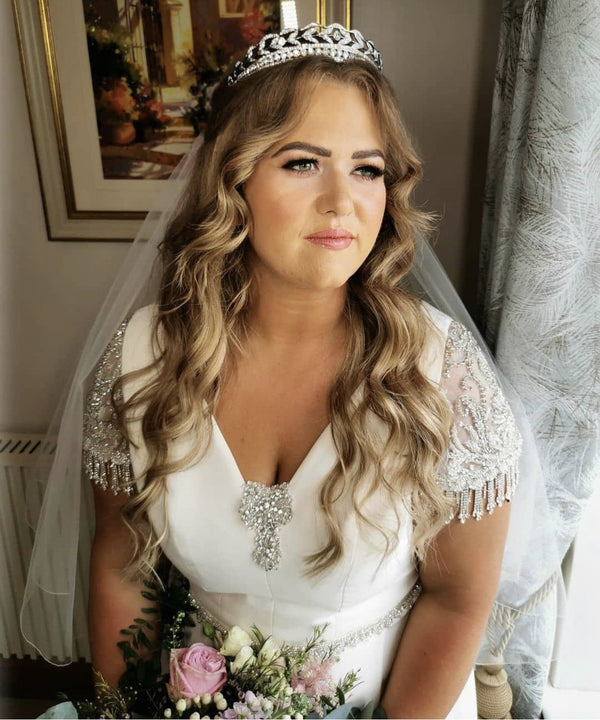 Cubic Zirconia Wedding Tiara Catherine Bridal Crown | Eden Luxe Bridal