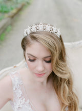 EDEN LUXE Bridal Tiara MERCY Swarovski Crystal White Opal Tiara - As Seen on Brides.com