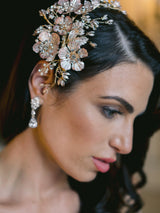 EDEN LUXE Bridal Tiara NOEMI Rose Gold Floral Bridal Headpiece