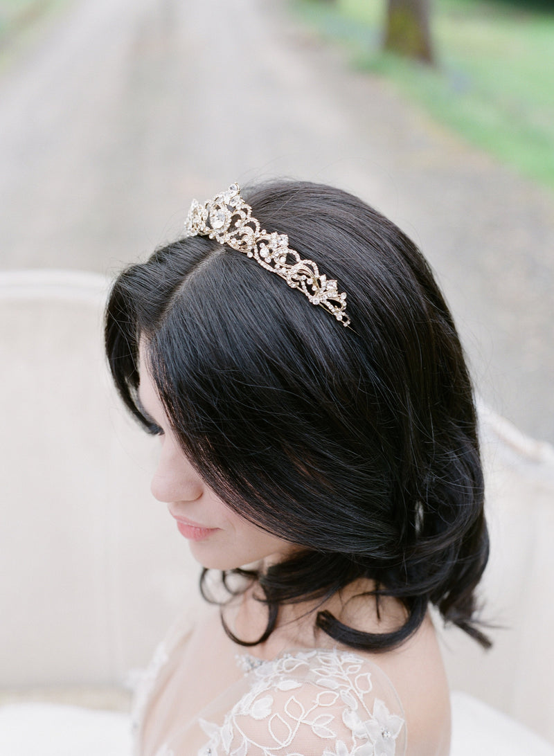 EDEN LUXE Bridal Tiara SELINA Gold Wedding Tiara